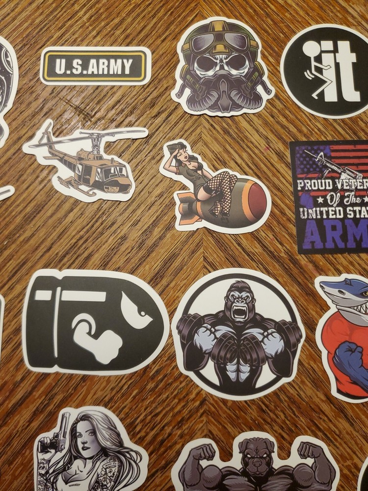 Sticker Lot. Military. Hard Hat. Tool Box.