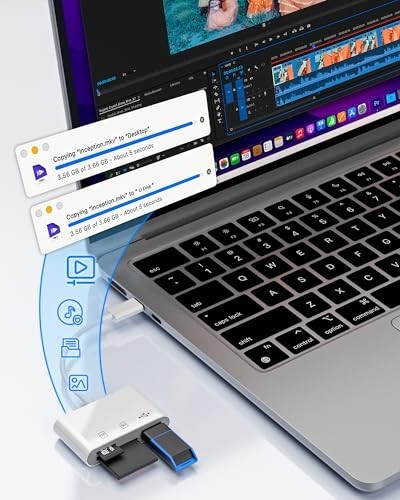 USB 3.0 Type C SD Card Reader Adapter, Compatible with iPhone & Android Devices