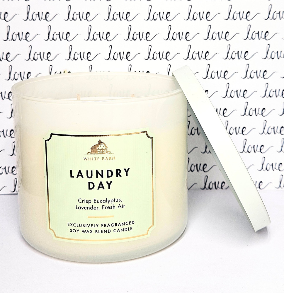 New White Barn 3 Wick Candle~ Laundry Day
