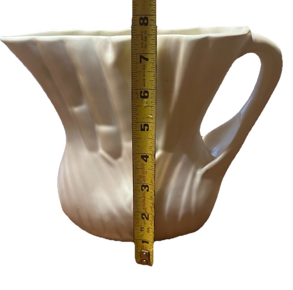 Crate & Barrel Ivory Ceramic Stoneware Pitcher By B. Eigen 8x9”