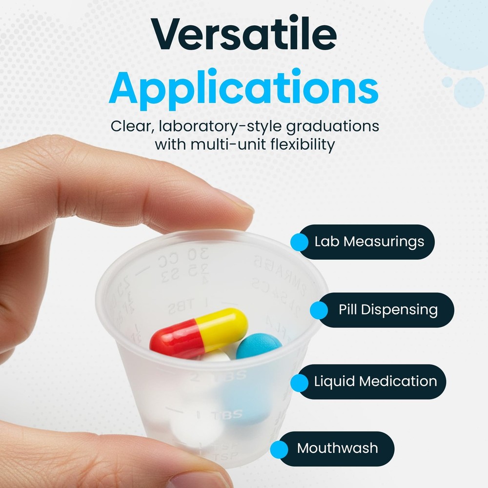 [2000 Count - 1 oz.] Disposable Graduated Plastic Medicine Cups - For Mixed P...