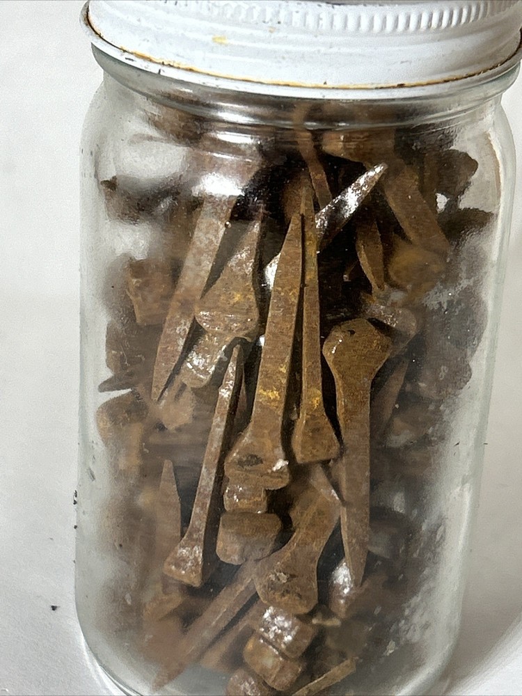 jar Of Rusty Horseshoe Nails