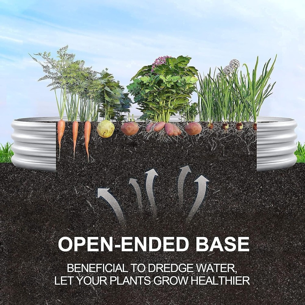 Premium Galvanized Oval Raised Garden Bed Kit - Easy Assembly, 7.14 Cu Ft
