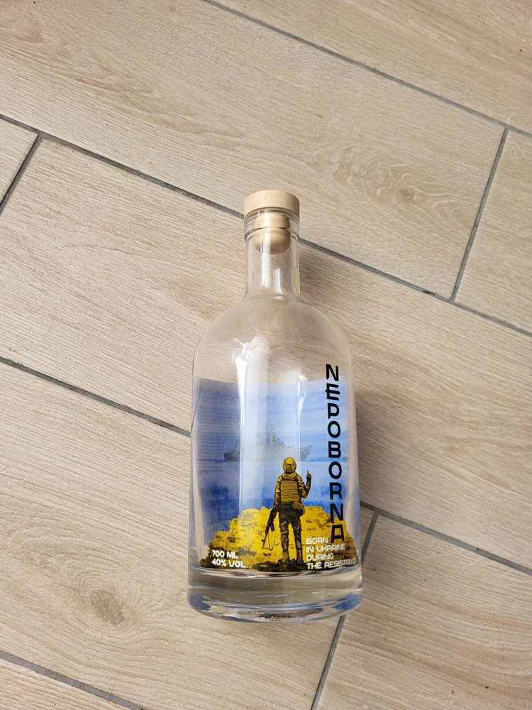 Ukrainian Vodka Empty Bottle 0.7l Russian Military Ship Done