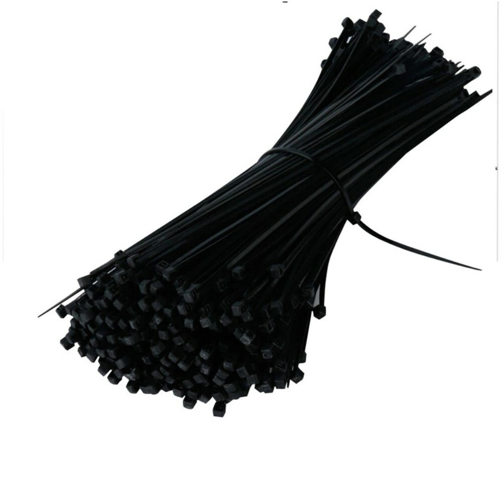 100PCS Self-locking plastic nylon tie black Zip Wire wraps strap cable tie ring