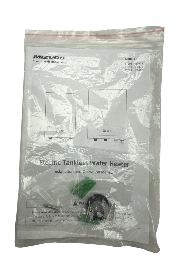 Electric Tankless Water Heater 27 kw 4.4 GPM 240V Indoor MIZUDO ET027A0W (OB)