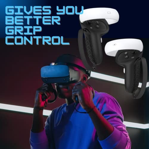 Controller Grip for Oculus Quest 2 Accessories Grips Cover for VR Touch Black