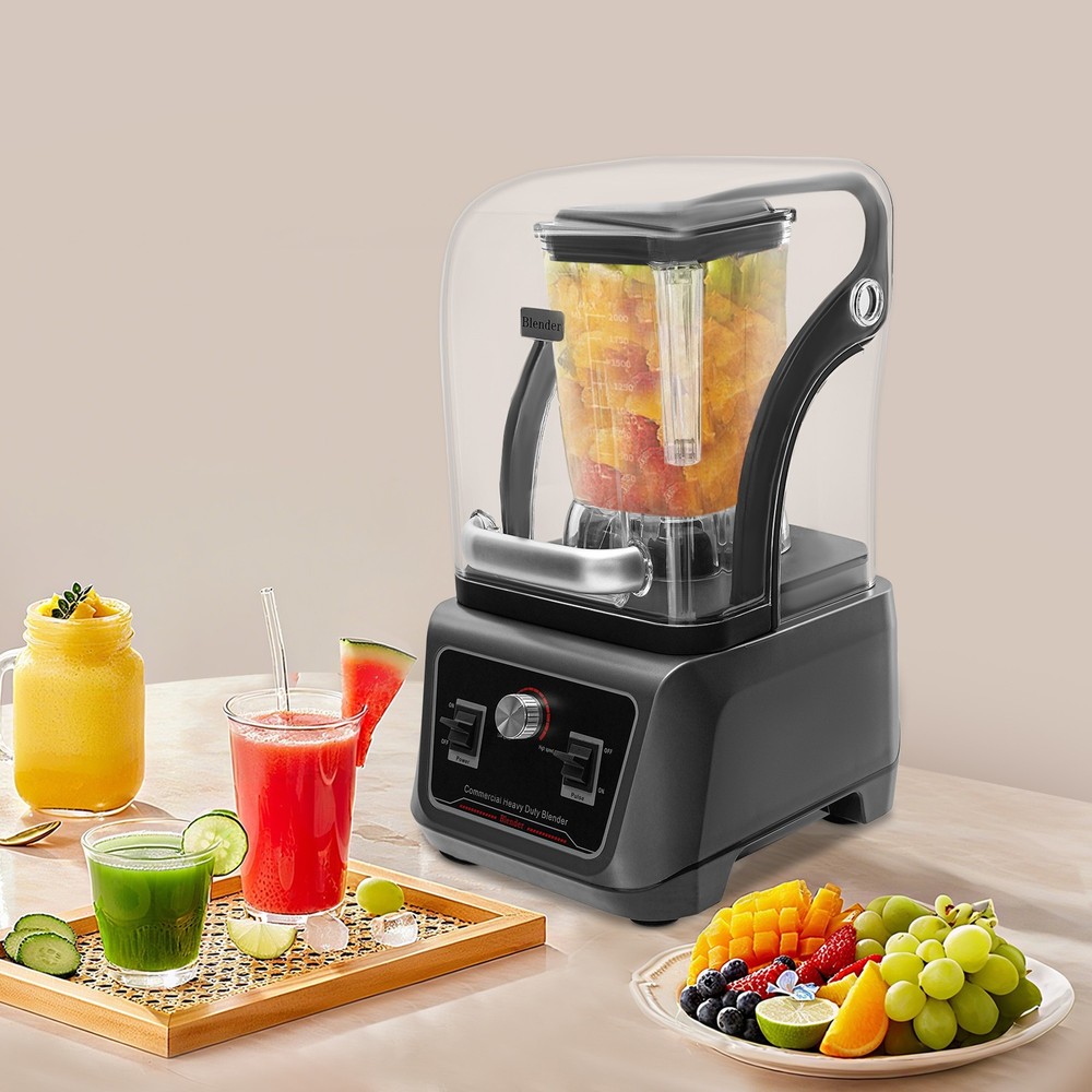 Silent Blender w/ Soundproof Shield Commercial Blender Machine Speed Control