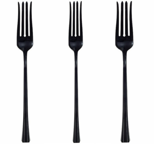 Black heavy duty Disposable plastic serving fork For All Occasions 3 Pieces
