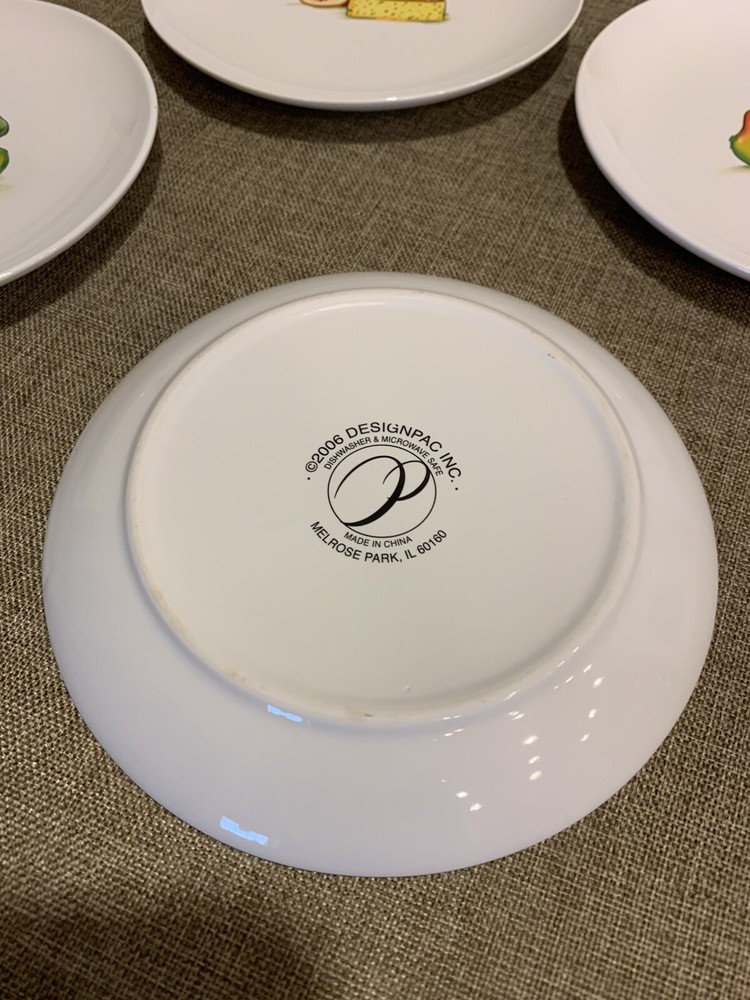 Fruit & Cheese Charcuterie Grazing Appetizer Guest Plates 4pc Set 2006 Designpac