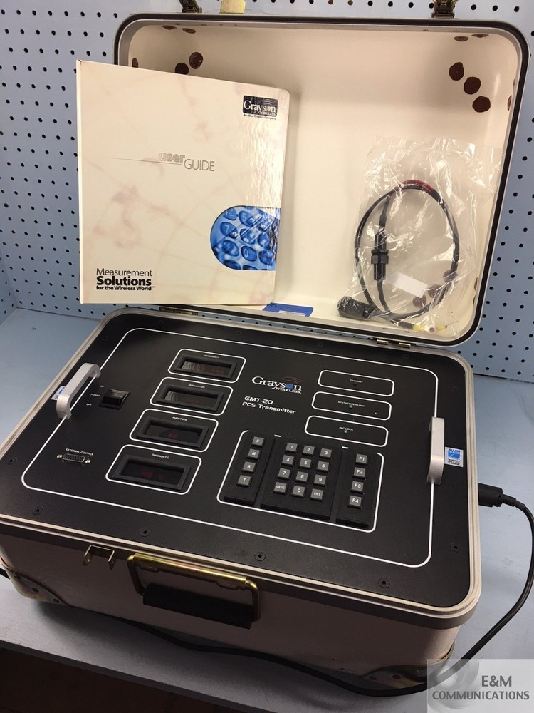 GMT-20 GRAYSON WIRELESS PCS TRANSMITTER WITH AC & DC POWER CORD HARD CASE DOC