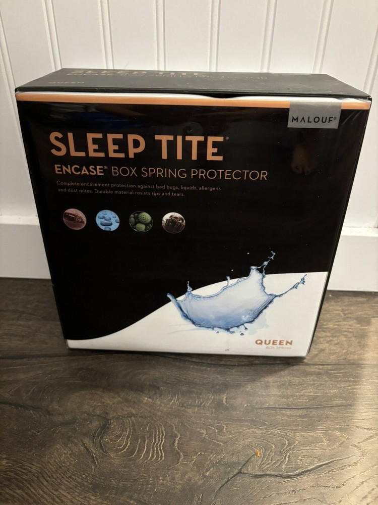 Malouf Sleep Queen Tite Hypoallergenic Bed Bug Box Spring Protector Encasement