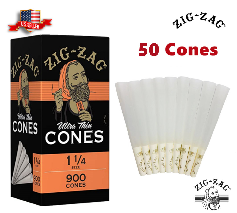 Zig-Zag® Ultra Thin Paper Cones 1 1/4 Size 50 Pack & Fast Shipping