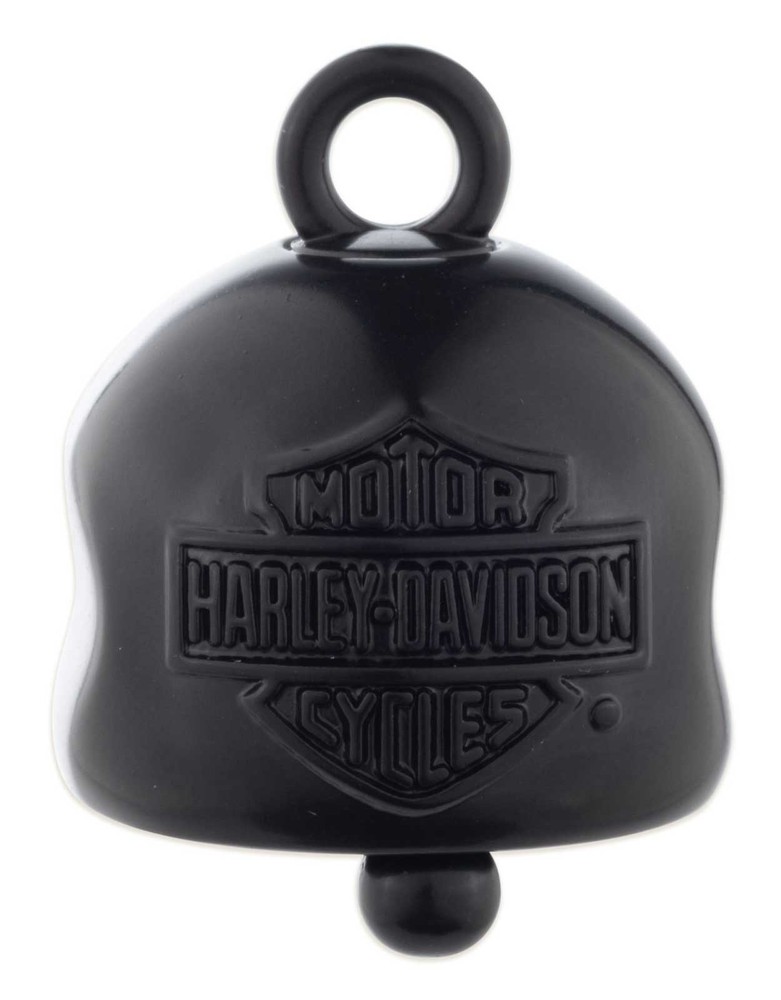 Harley-Davidson Sculpted Skull Bar & Shield Logo Ride Bell, Solid Black