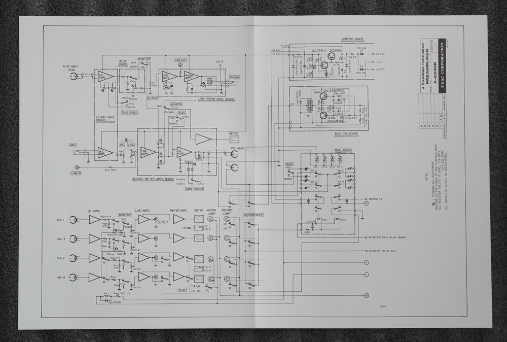 Original Instrustion Manual & Extra for Teac A-2340R Reel Deck