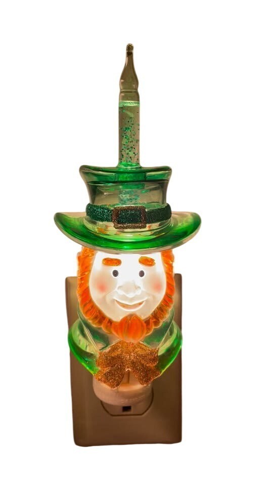Vintage Roman Lights Bubblers Leprechaun Night Lite - 2004
