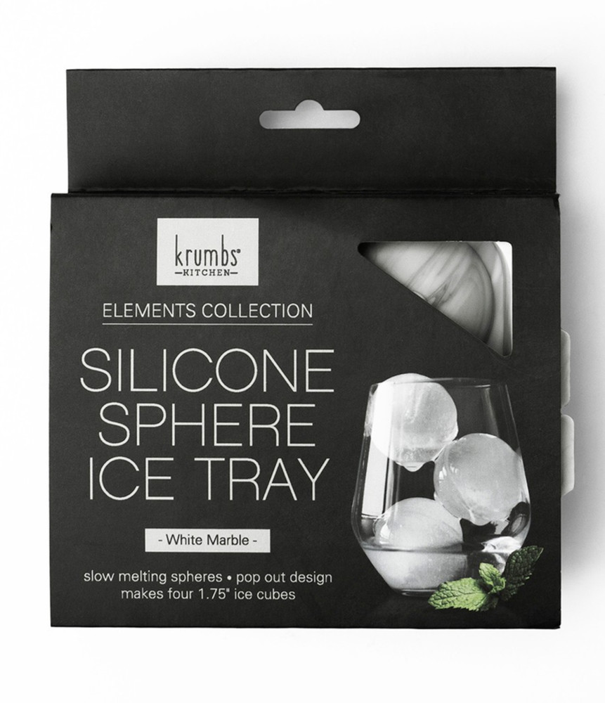 NEW Krumbs Kitchen Elements Collection Silicone Sphere Ice Tray White FREET SHIP