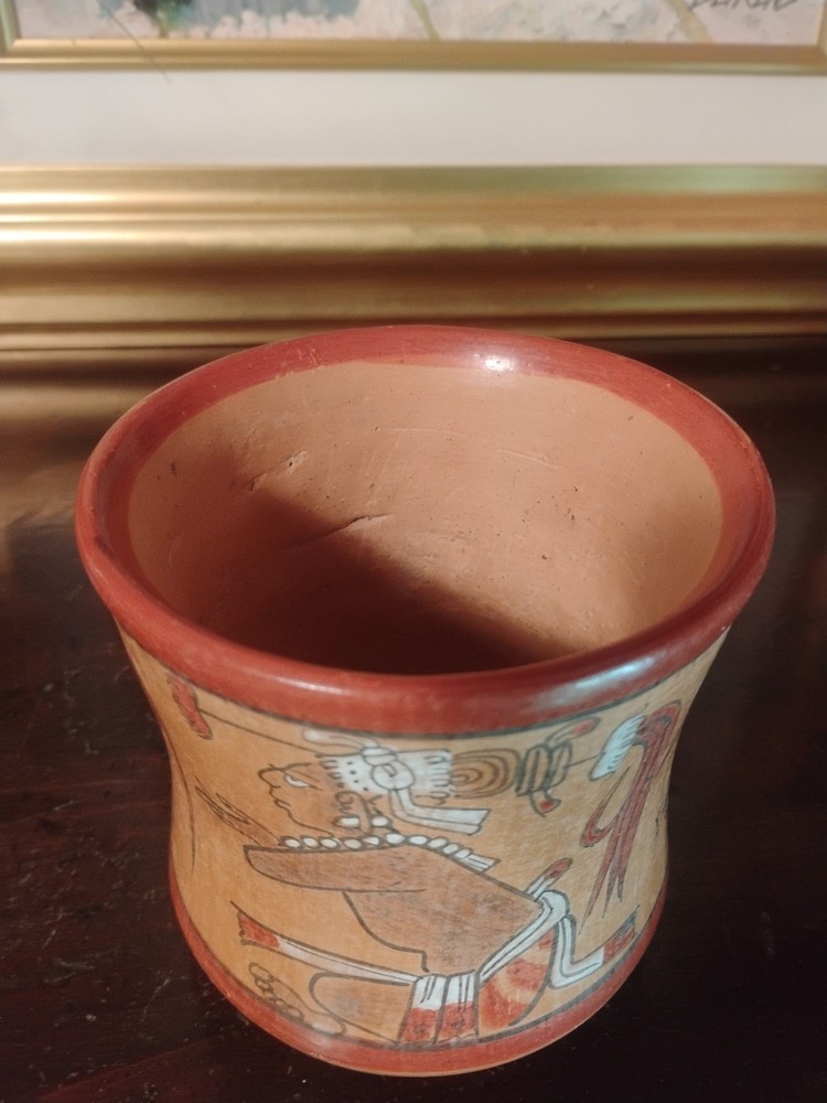 Vintage Mayan Clay Pot 5" Tall