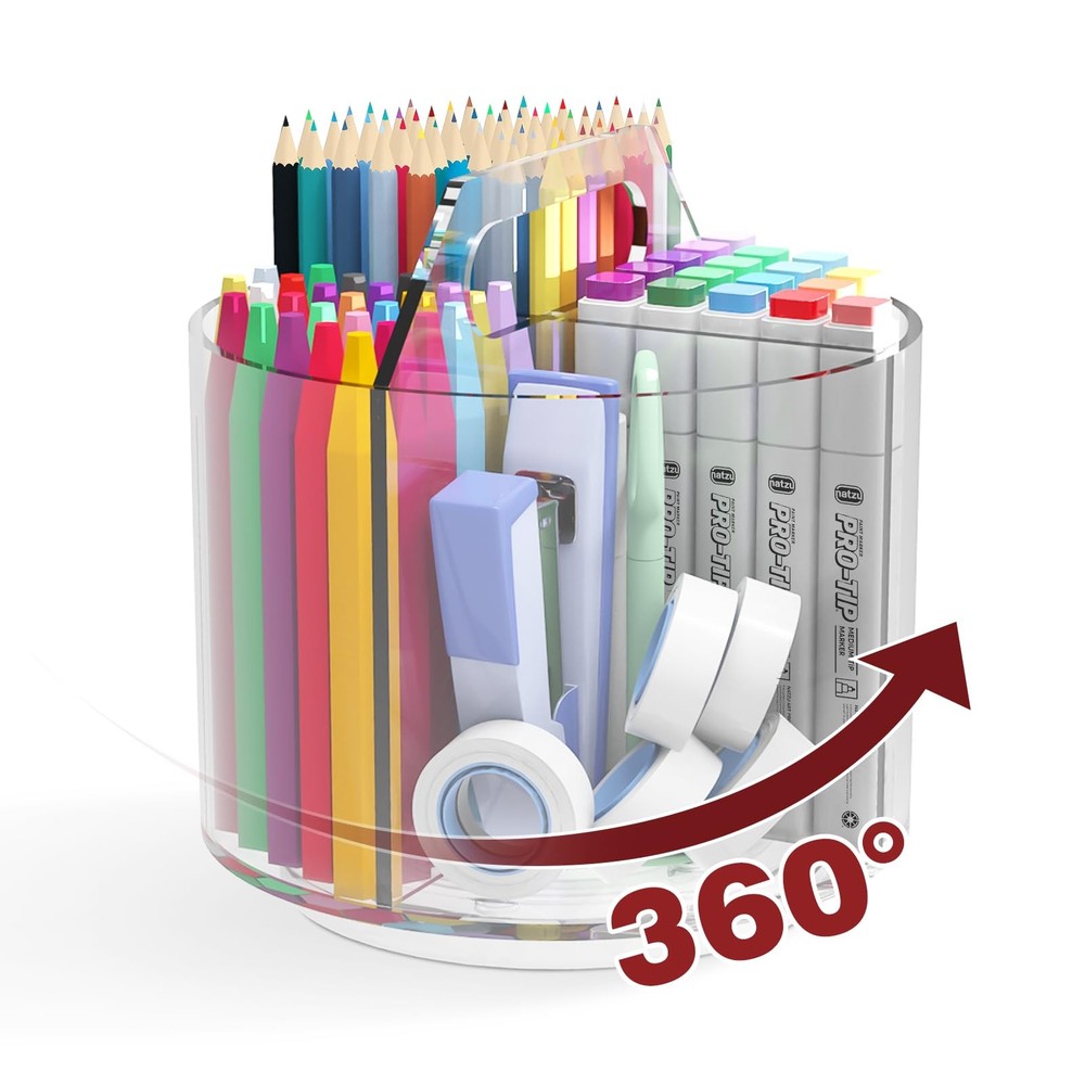 Pencil Holder for Kids, 360 Clear Medium - Single - Clear - With Handle