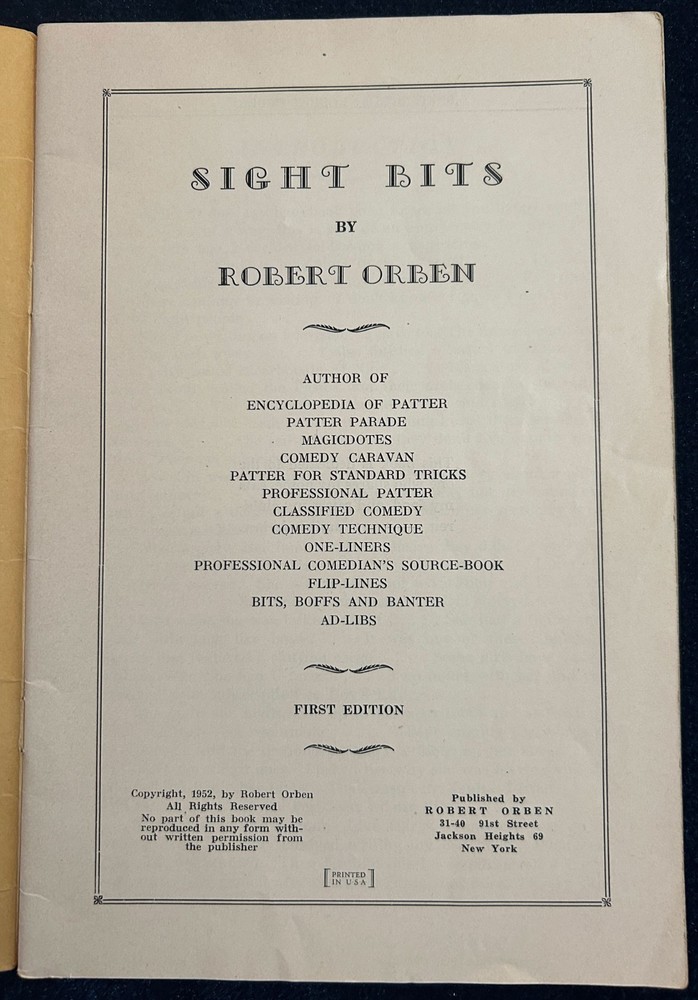 Sight Bits (Robert Orben) -1952
