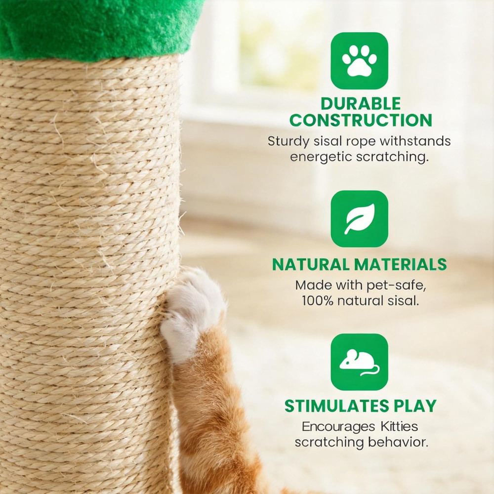 Cat Scratching Post 22'', Scratching Post with Extra Wide 12" Heavy Duty Base fo
