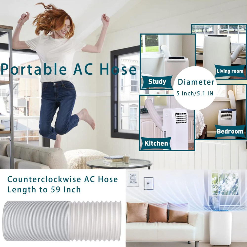 Portable Air Conditioner Hose - 5" Diameter Portable Exhaust Vent for Portable A