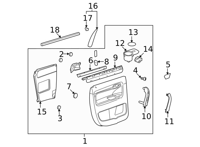 Genuine GM Door Trim Panel Cover 15801408