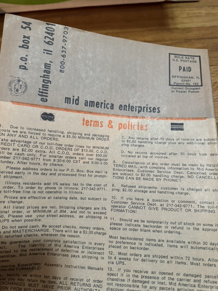 Mid America Enterprise Corvette 1978 Catalog #178