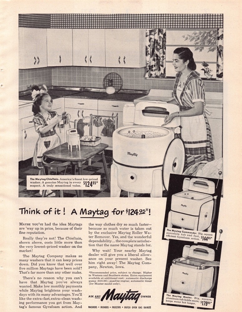 1940s Maytag Master Commander Chieftain Appliance Print Advertisement Ad 1949