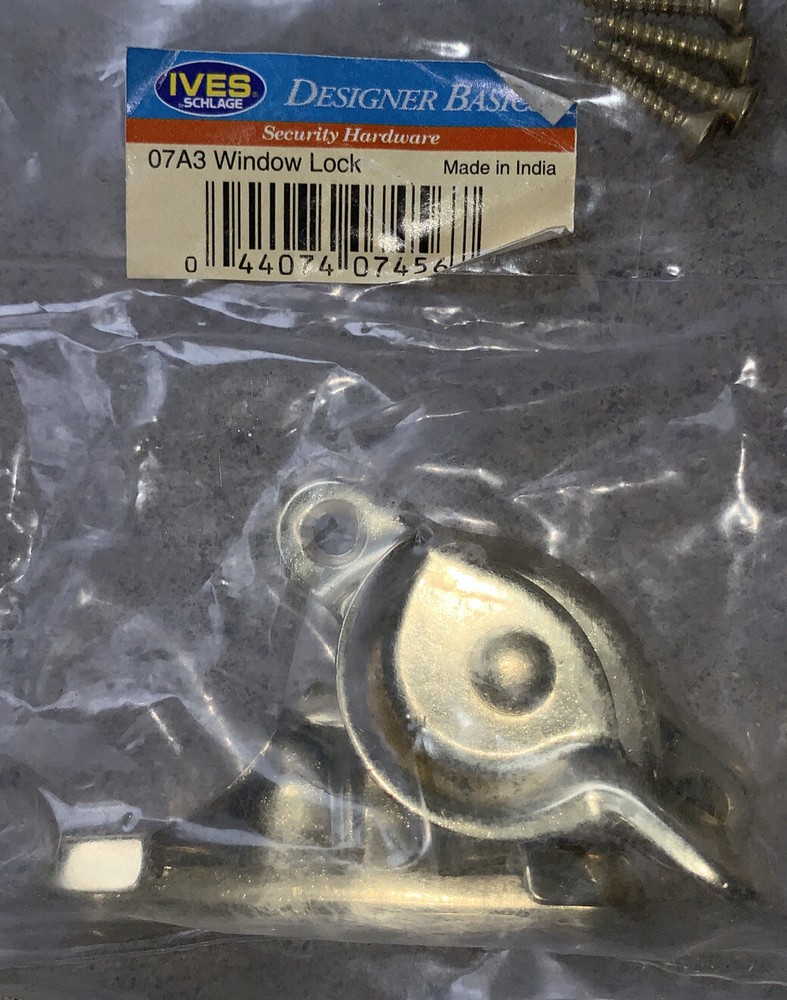 H.B. IVES WINDOW LOCK, BRIGHT BRASS, 07A3