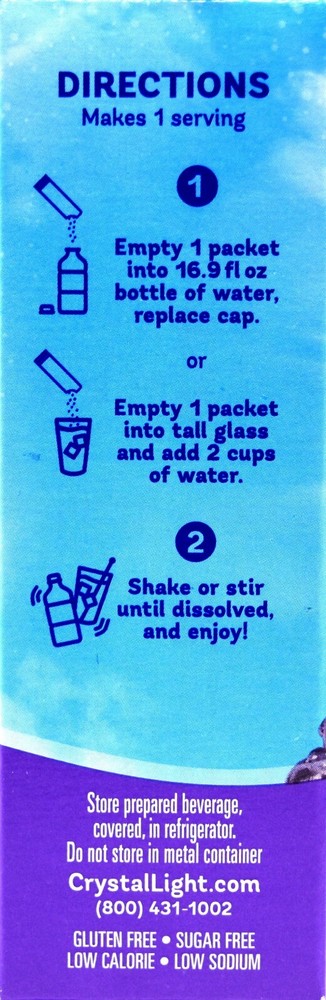 8 10-Packet Boxes Crystal Light Grape With Caffeine On The Go