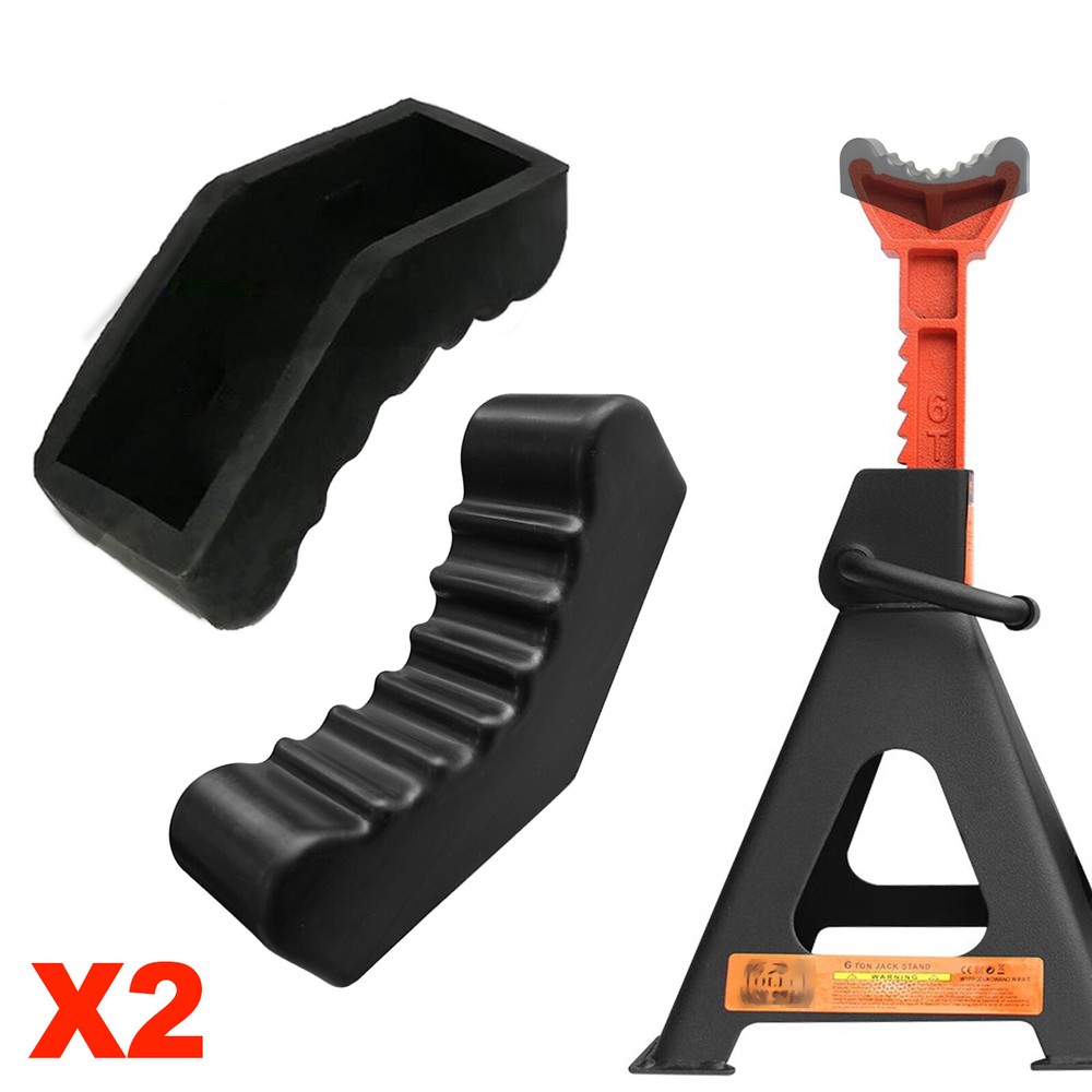 x2 6Ton Rubber Axle Jack Pad Jack Stand Pad Adapter Frame Rail Lifting Protector