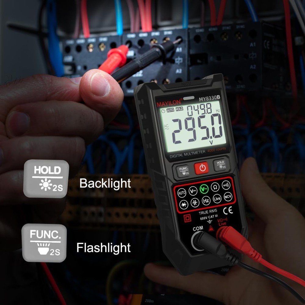 Multimeter TRMS 4000 Counts Digital Multimeter DC AC Voltage Tester... Fast Ship