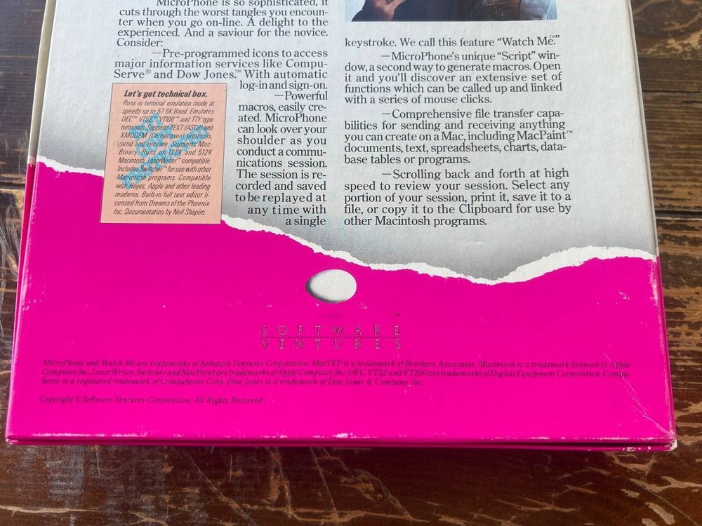 MicroPhone Communication Software for Macintosh Boxed w Manuals & Disks