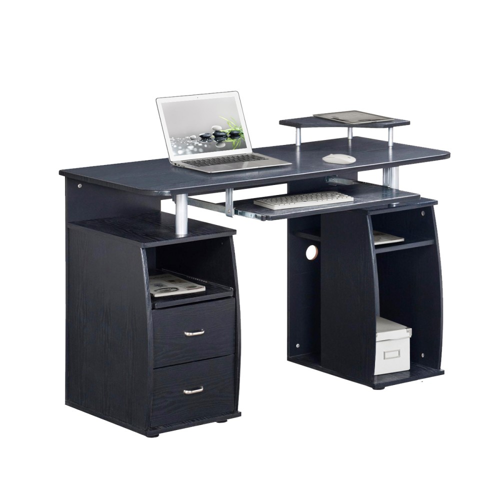 Office Desk-Computer Workstation-Adjustable CPU Shelf,Keyboard Tray,Drawers
