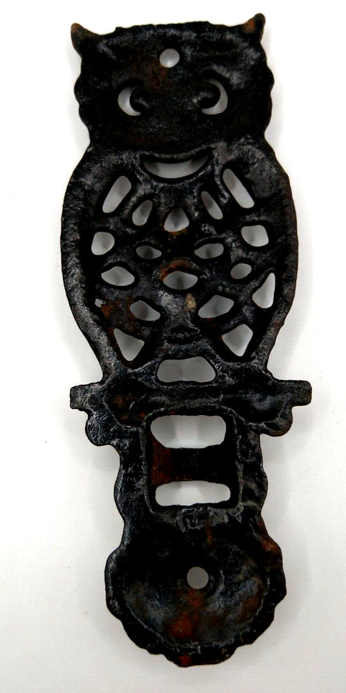 Vintage Cast Iron Owl Black Wall Hanging