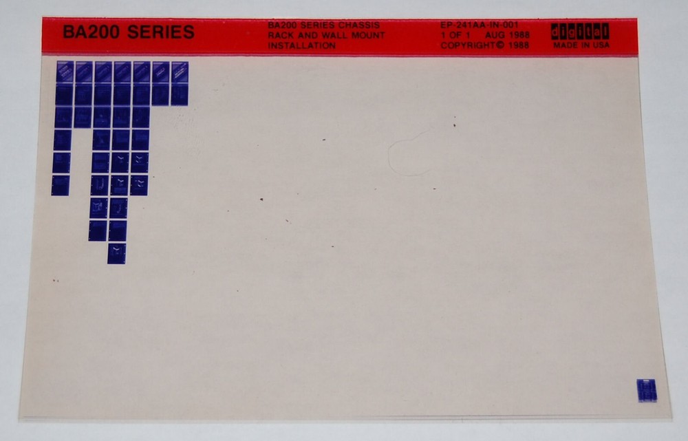 DEC BA200 Series Chasis Rack & Wall Mount Installation Manual, Microfiche