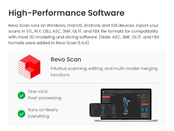 Revopoint POP 3 Plus 3D Scanner Advanced 0.04mm Precision 18fps Handheld Scan