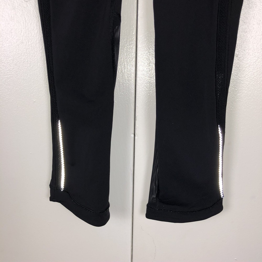 Lululemon Women’s Black Cropped Mesh Panel Leggings Size 2