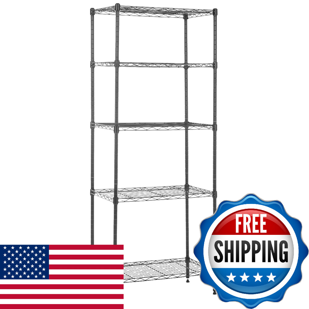 Amazon Basics 5-Shelf Multipurpose Adjustable Sturdy Steel Storage Shelving Unit