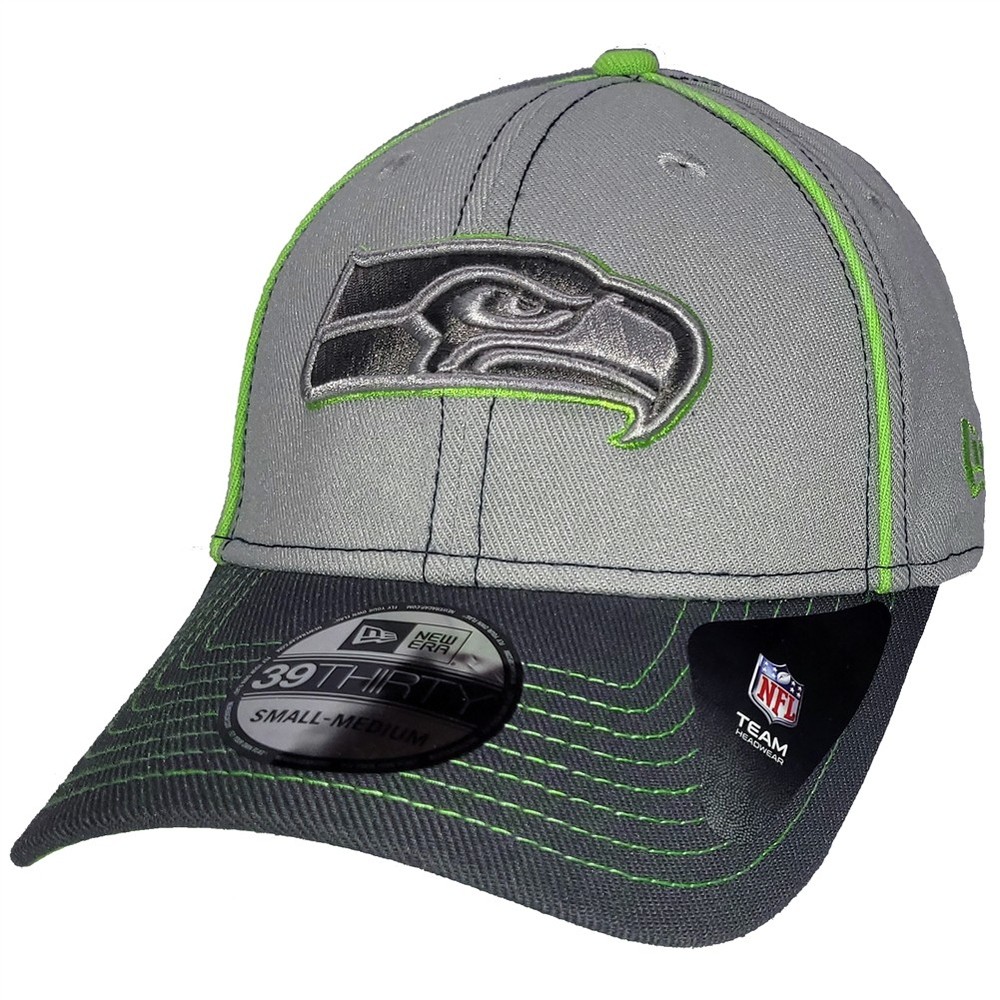 Seattle Seahawks New Era 39Thirty Graphite Pipe Hat