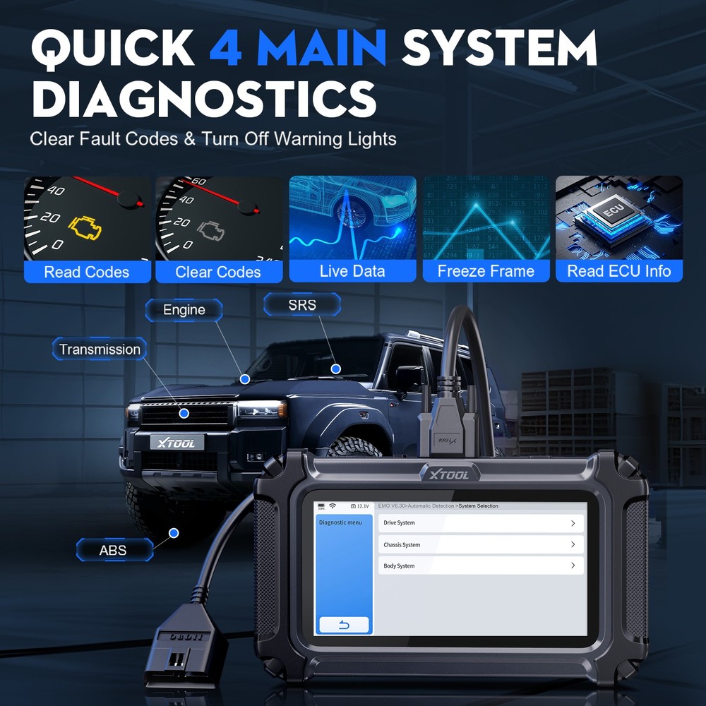 XTOOL D5 OBD2 Scanner Engine ABS SRS Transmission Diagnostic Tool Code Reader