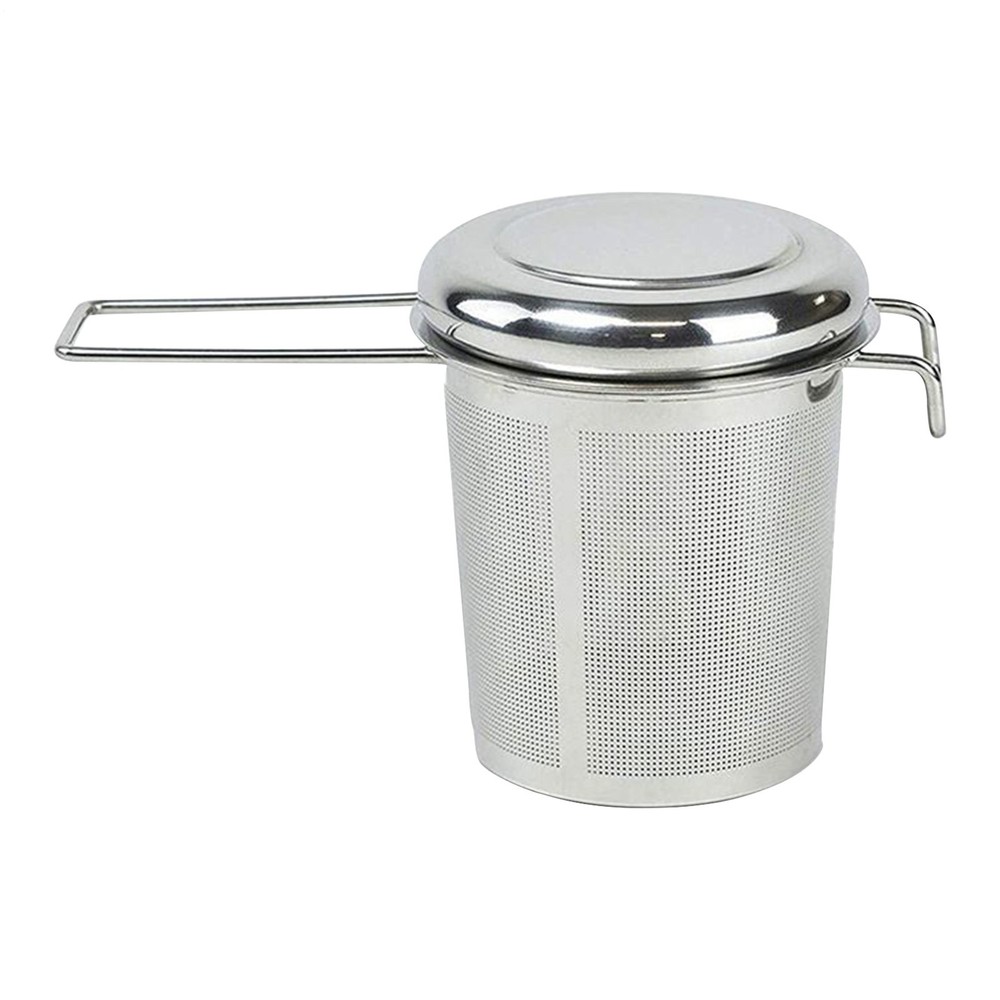 Stainless Steel Tea Diffuser Basket with Handle & Lid, Loose Leaf Tea Strainer