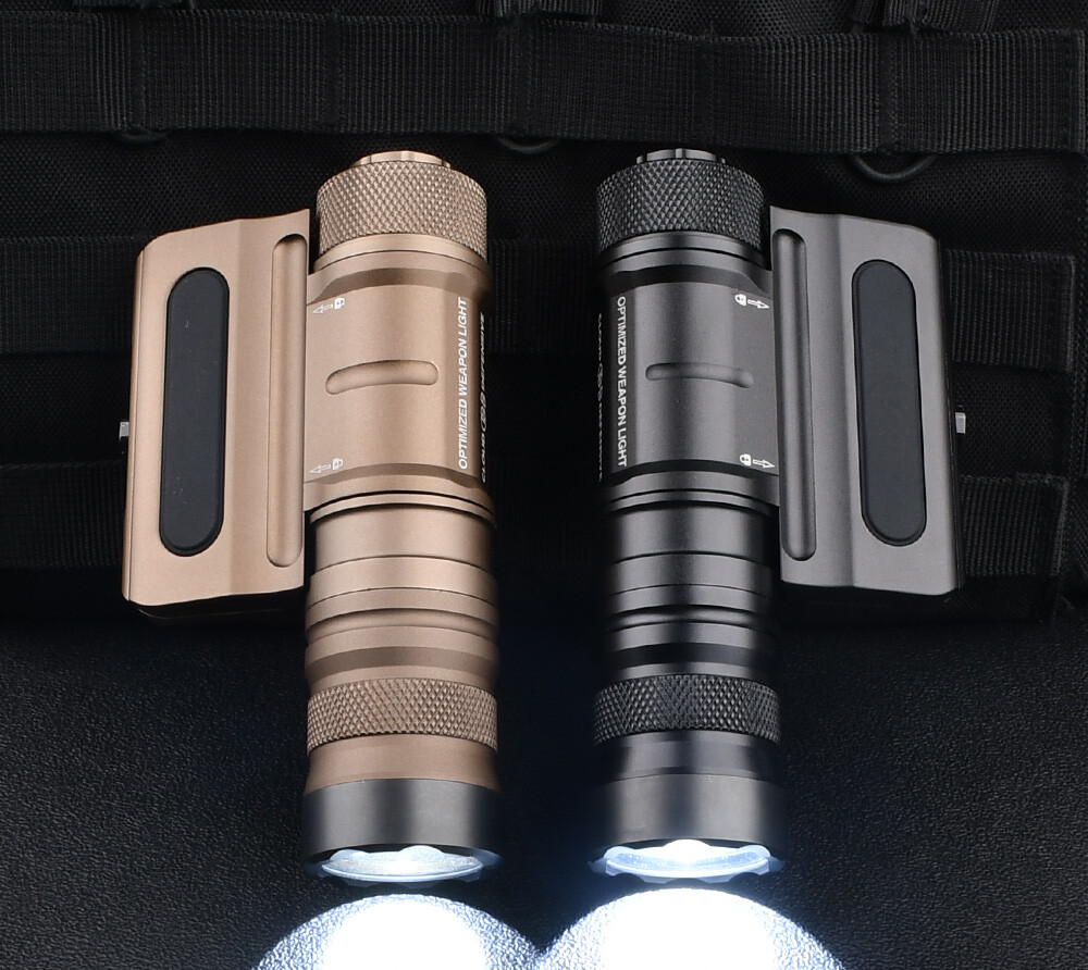 Mini Flashlight Picatinny Rail Mounted Tactical Weapon Light Black/Desert Tan