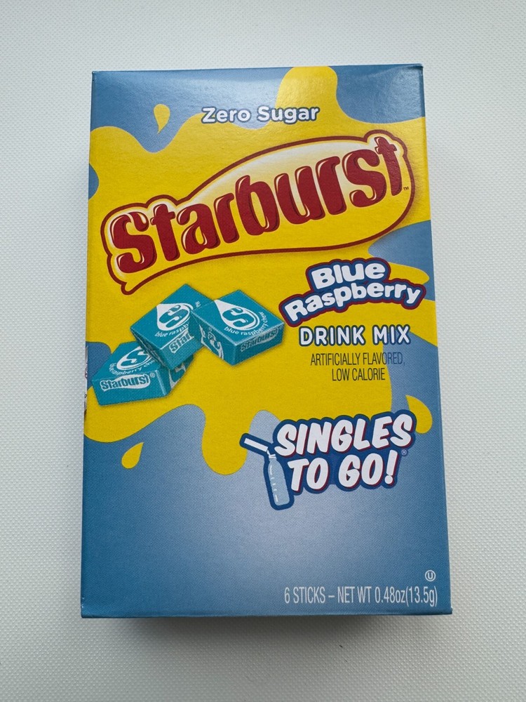 Rare - Starburst Blue Raspberry - Singles To Go Powdered Drink Mix - Zero Sugar
