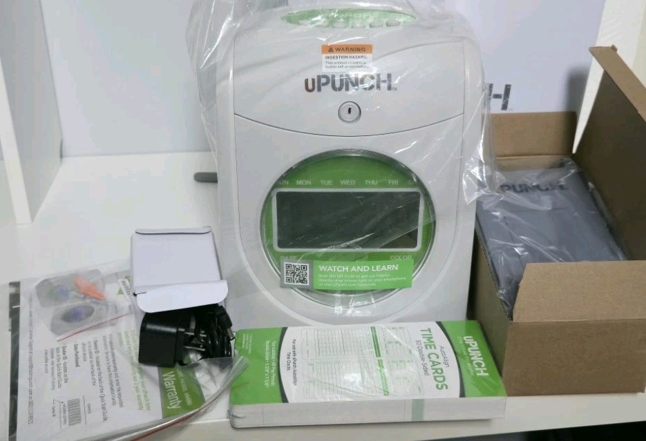 Upunch HN1500C Bundle Time Clock, Missing Keys, Open Box New