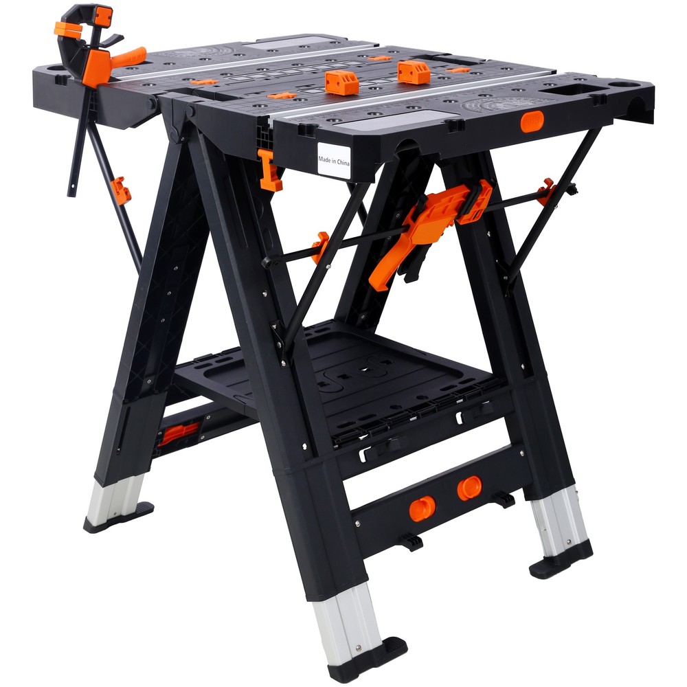 Portable Folding Work Table, 2-in-1 as Sawhorse & Workbench