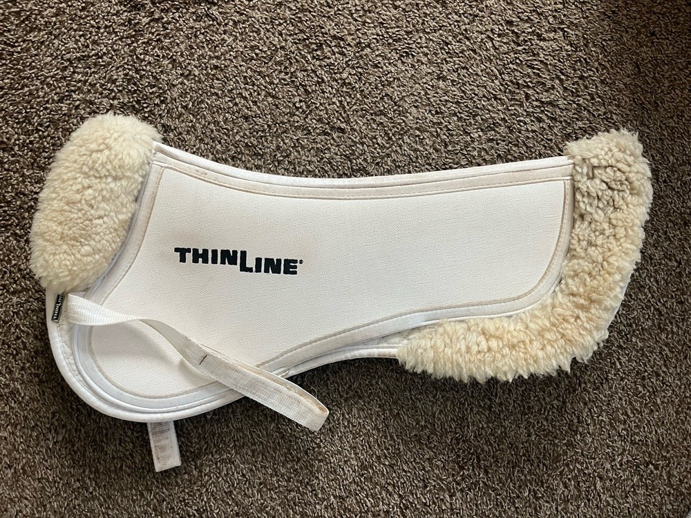 ThinLine Shimmable Half Pad, Quilted with Sheepskin Rolls, White, Used