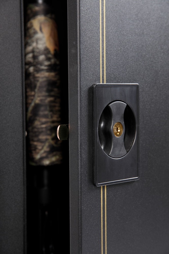 Space Saving 5 Gun Metal Locking Security Cabinet, Model 901