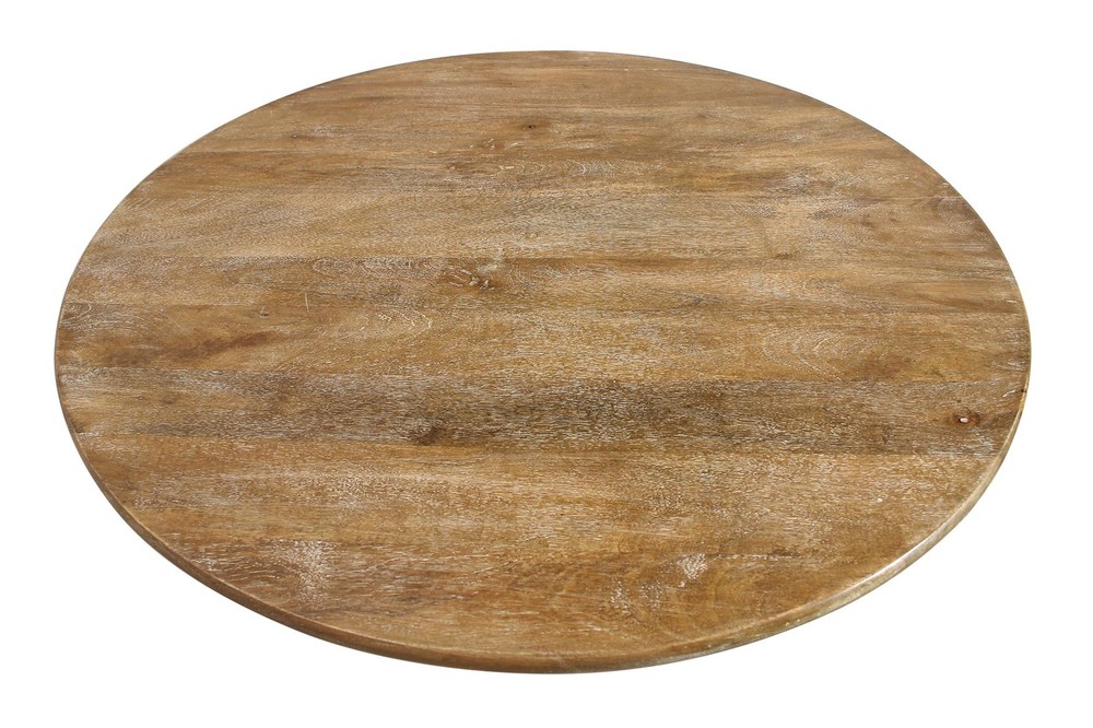 Jay 36" Solid Wood Round Bar Table in Distressed Natural Finish